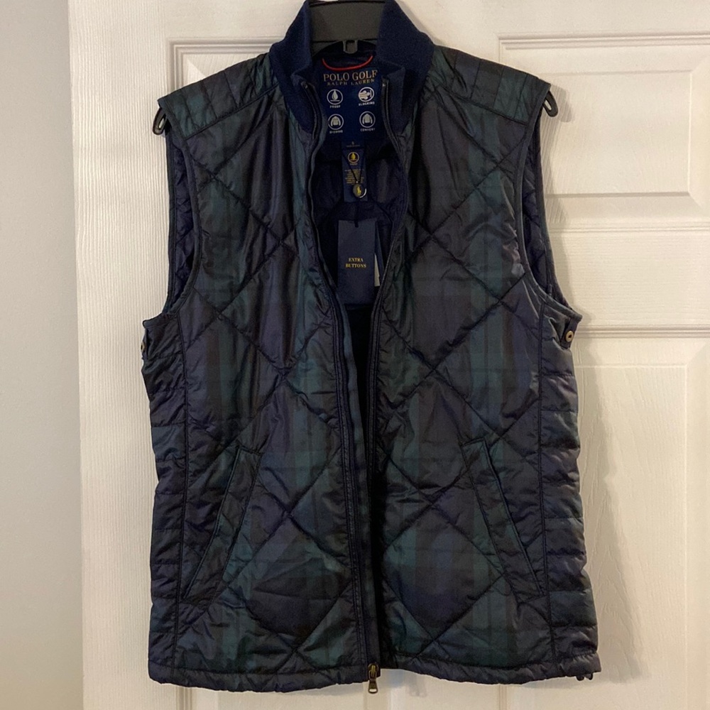 POLO GOLF RALPH LAUREN UNISEX vest size S zipper front length 27” pit to pit 34”